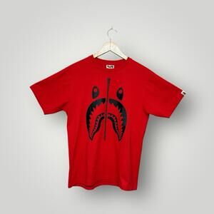 BAPE Shark Face Graphic T-Shirt Red Men’s M